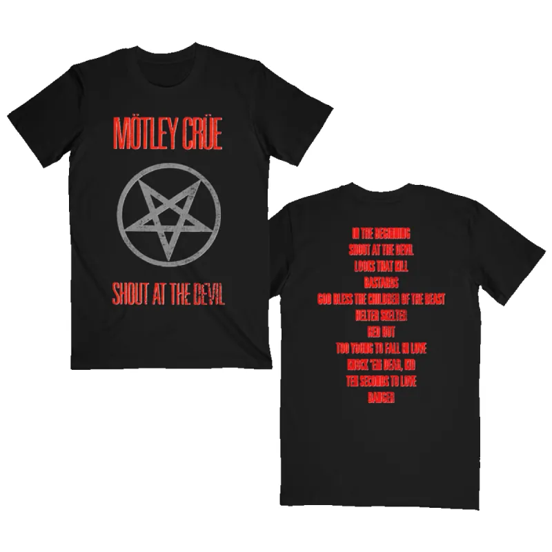 Shout At The Devil Tracklist Tee sold by Motley crue