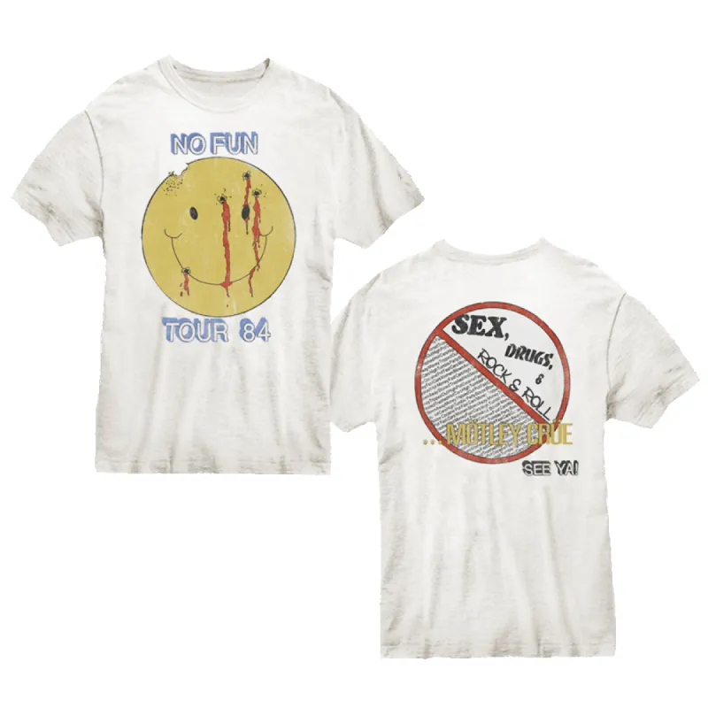 No Fun Tour 1984 White Tee sold by Motley crue