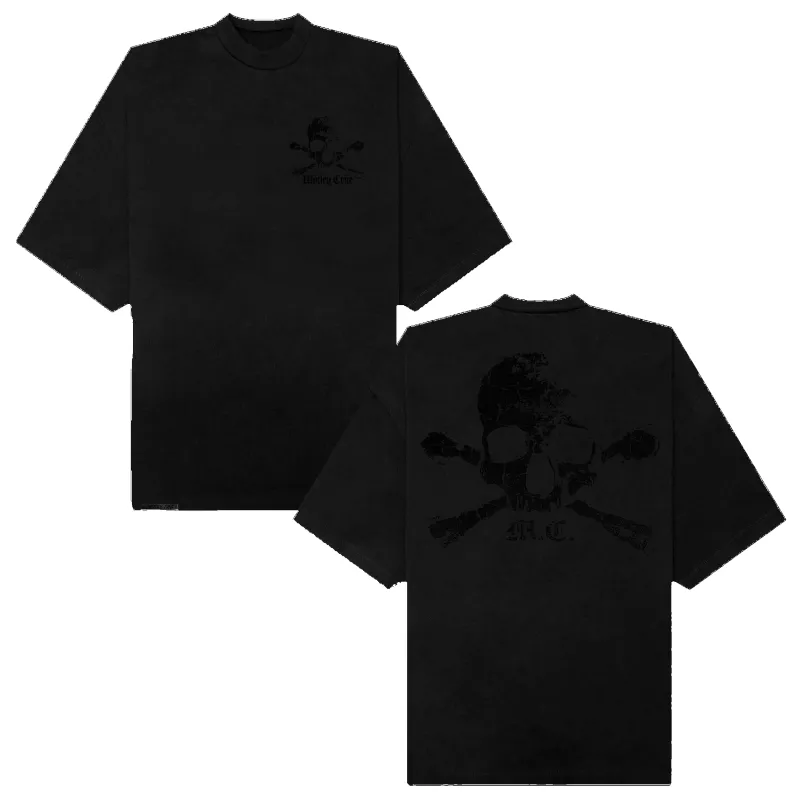Black on Black Skull Tee (PRE-ORDER) made by Motley crue