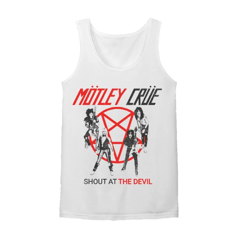 Shout At The Devil White Vintage Tank sold by Motley crue