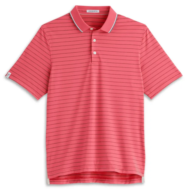 Charcoal Heather Stripe Polo sold by Ashworth Golf