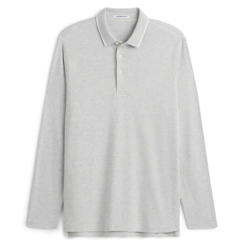 Long Sleeve Heather Interlock Polo sold by Ashworth Golf