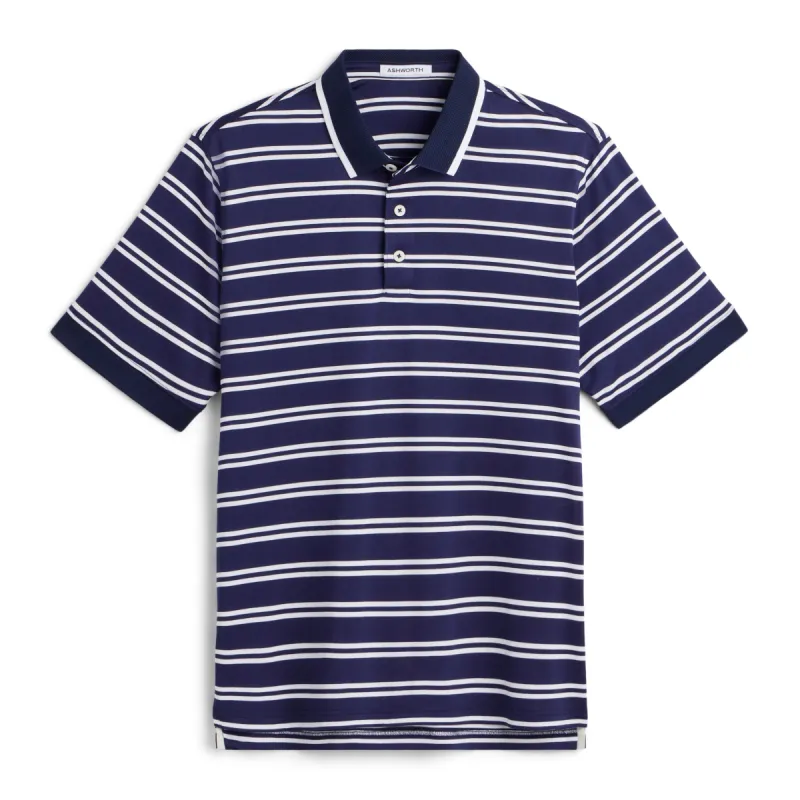 Mesh Double Stripe Polo sold by Ashworth Golf