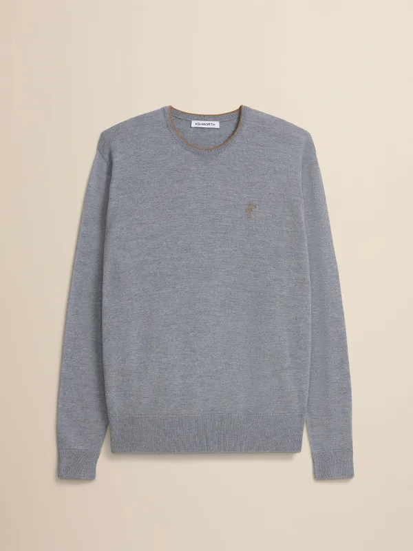 Extrafine Merino Tipped Crewneck sold by Ashworth Golf