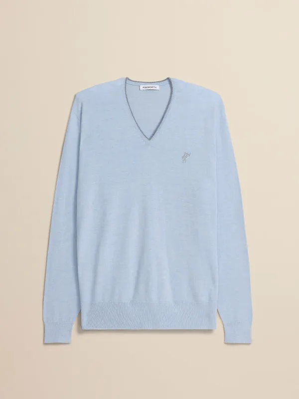 Extrafine Merino Tipped V-Neck sold by Ashworth Golf