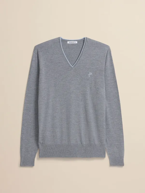 Extrafine Merino Tipped V-Neck sold by Ashworth Golf