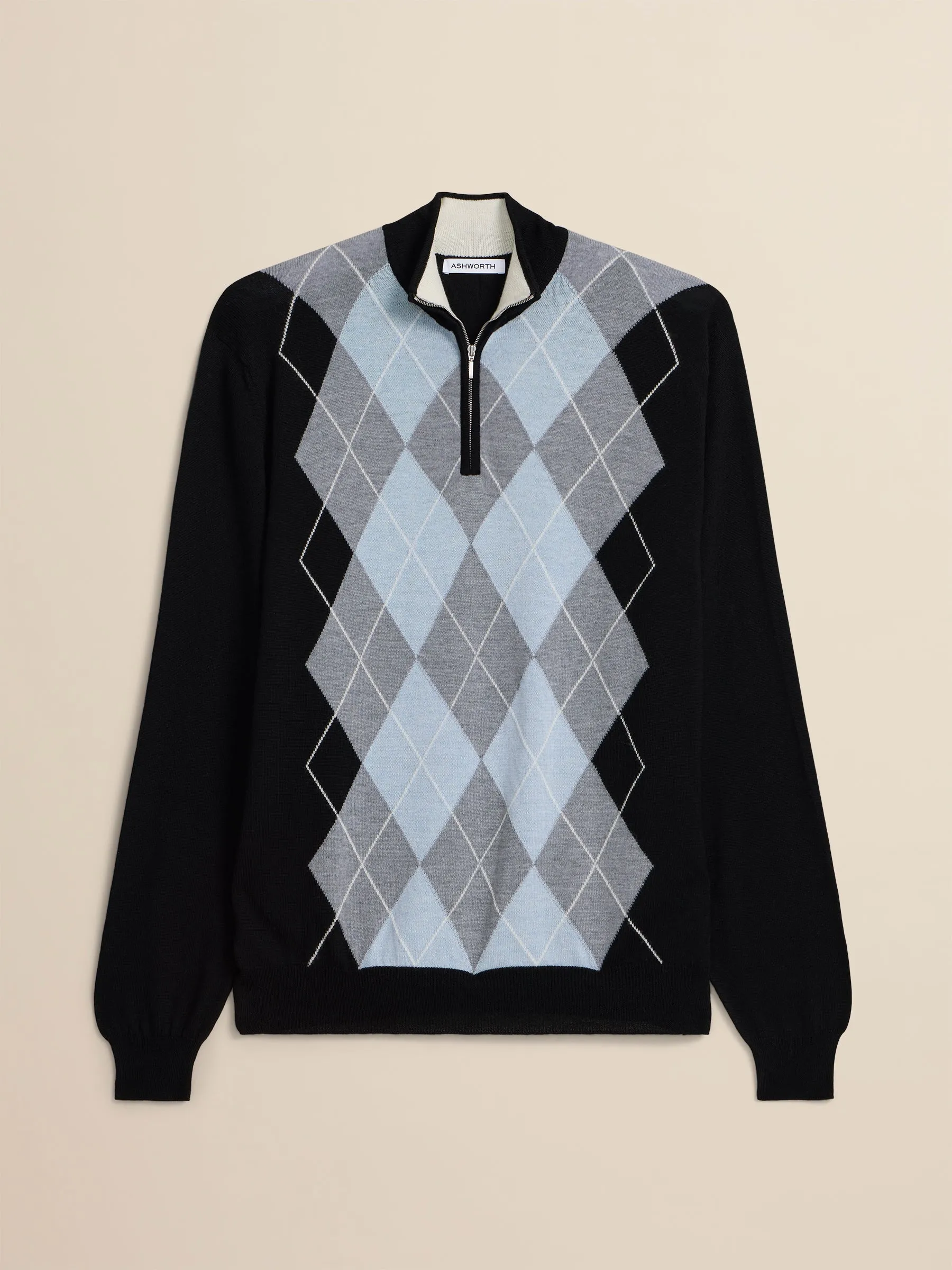Extrafine Merino Argyle 1/4 Zip sold by Ashworth Golf