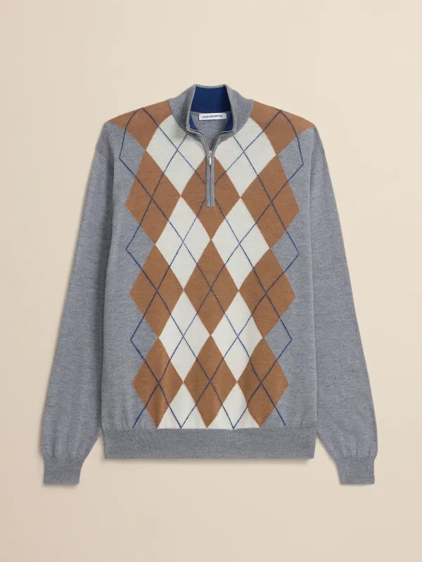Extrafine Merino Argyle 1/4 Zip sold by Ashworth Golf