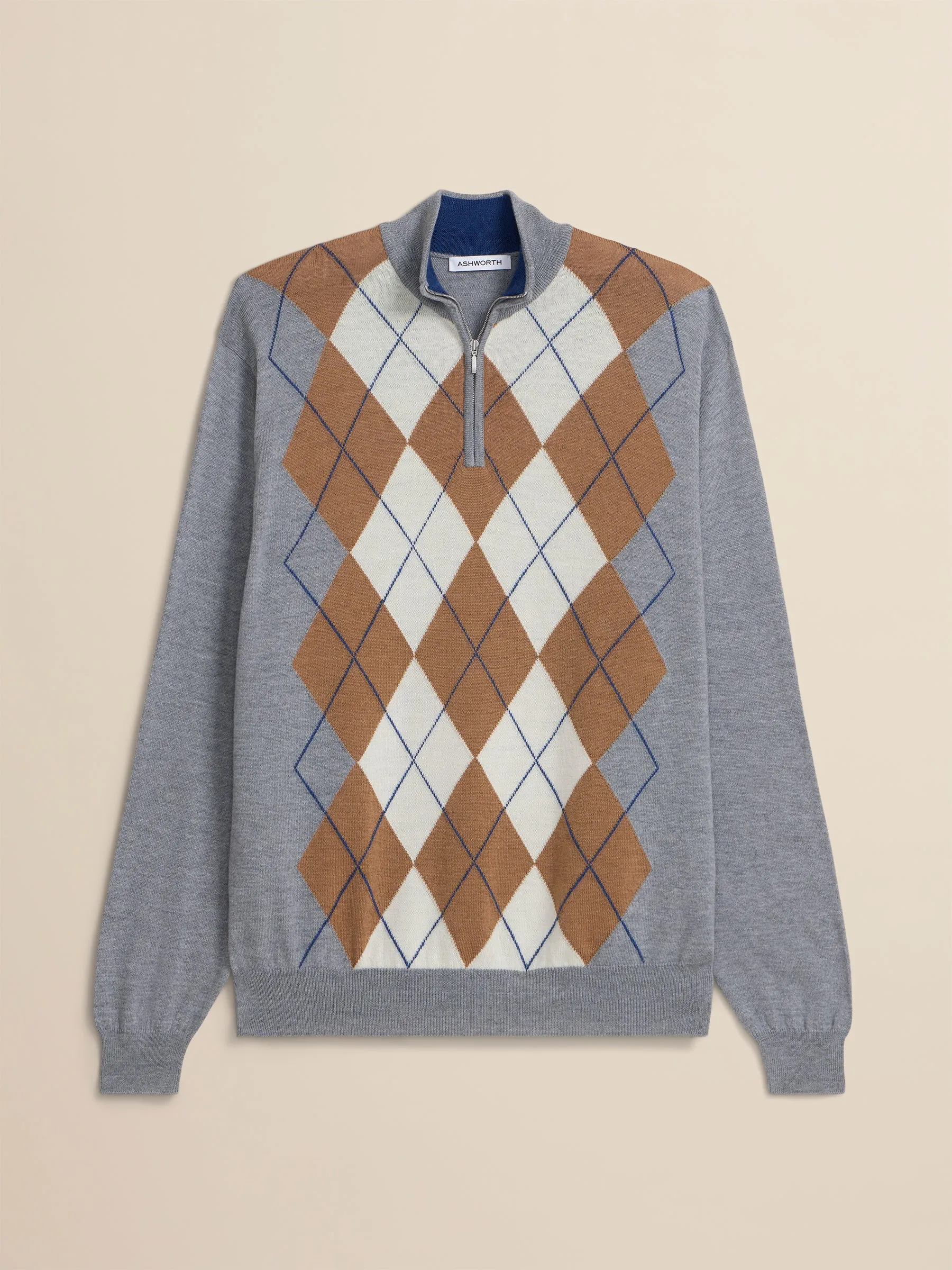 Extrafine Merino Argyle 1/4 Zip sold by Ashworth Golf