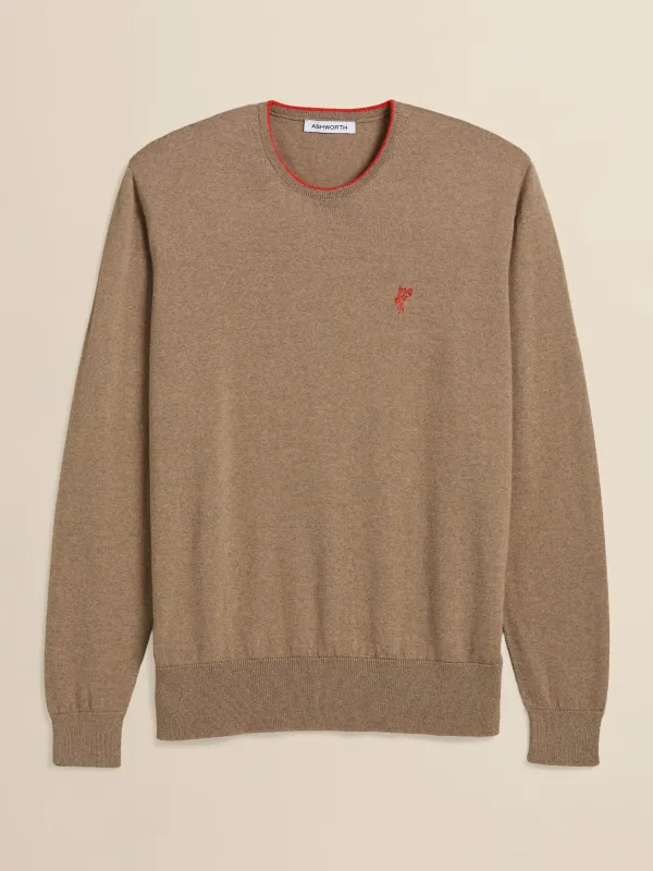 Extrafine Merino Tipped Crewneck sold by Ashworth Golf
