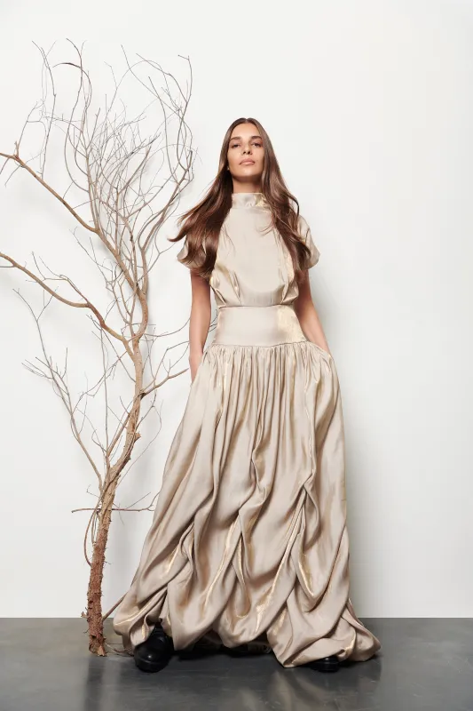 Long gathered dress made by Baruni