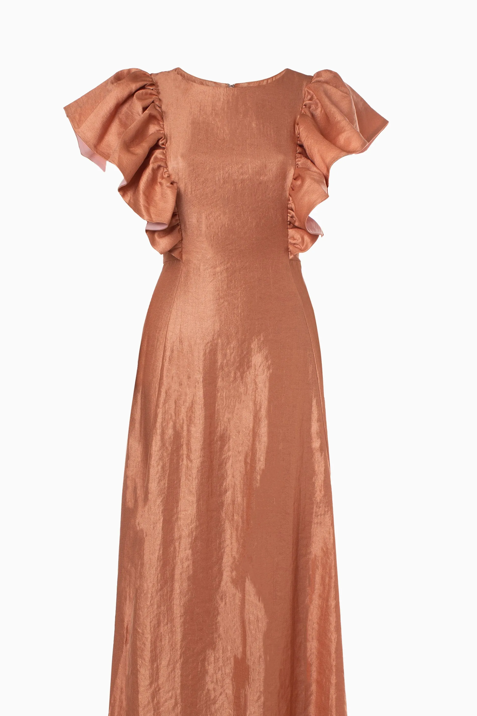 Maxi dress with gathered sleeves. sold by Baruni product image thumbnail 4