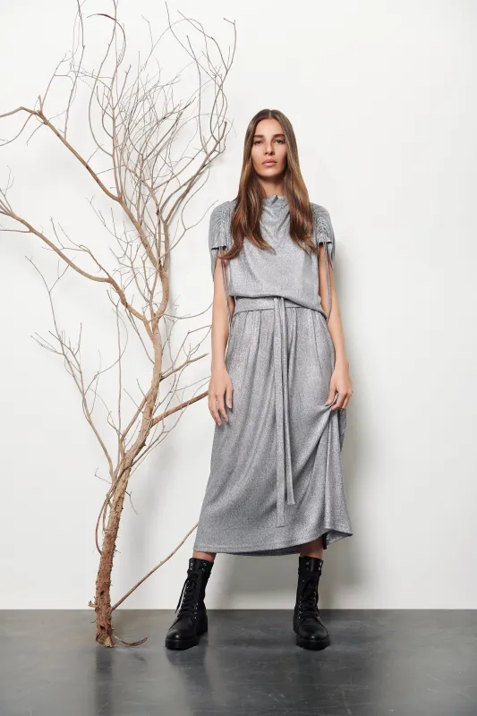 Asymmetrical jersey dress sold by Baruni