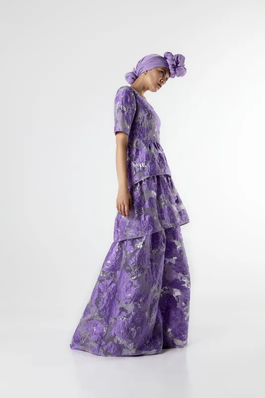 Floral jacquard dress sold by Baruni
