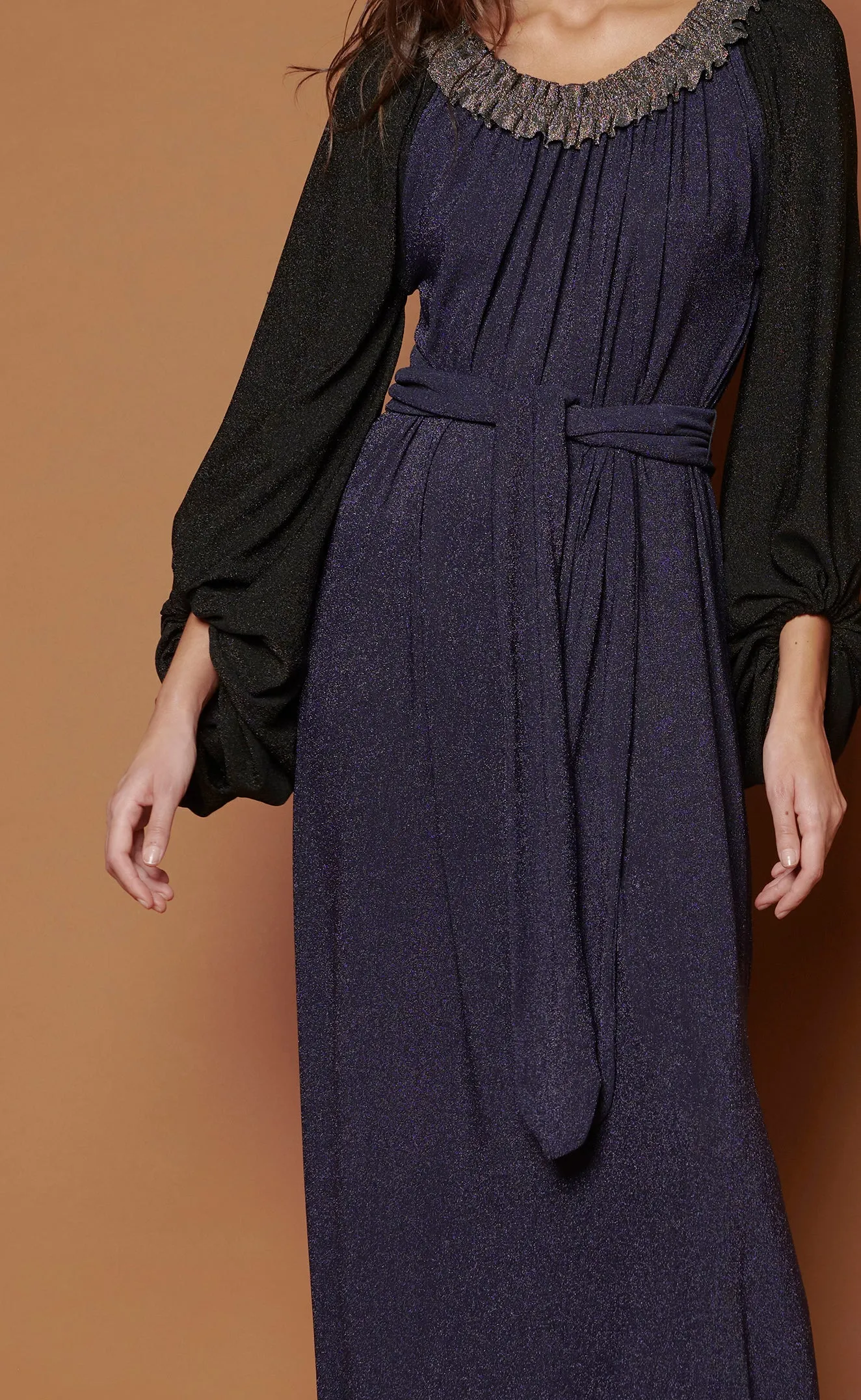 Long dress with contrasting sleeves. sold by Baruni product image thumbnail 2
