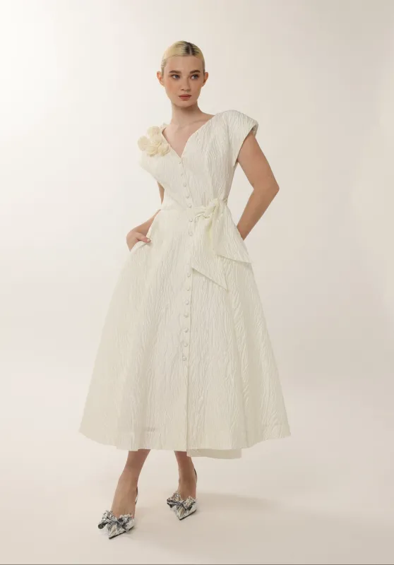 Johara Jacquard Midi Dress made by Baruni