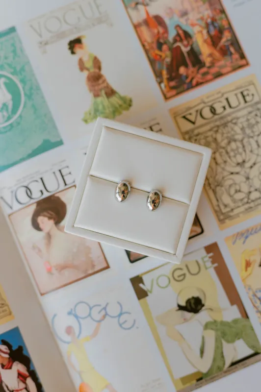 Oval Dome Earrings – Silver sold by Bibi & Kim