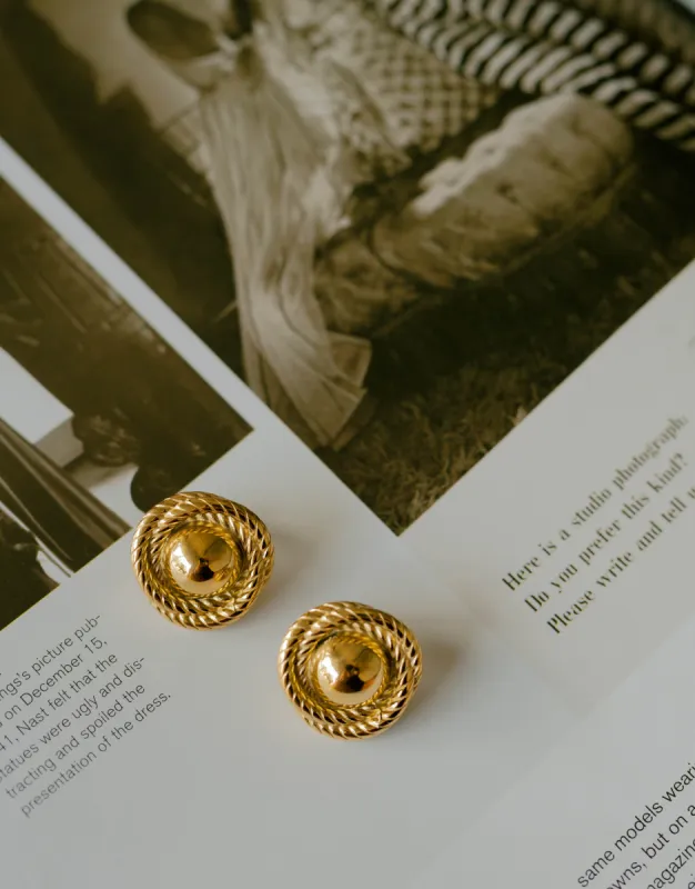 Rope Dome Stud Earrings – Gold sold by Bibi & Kim