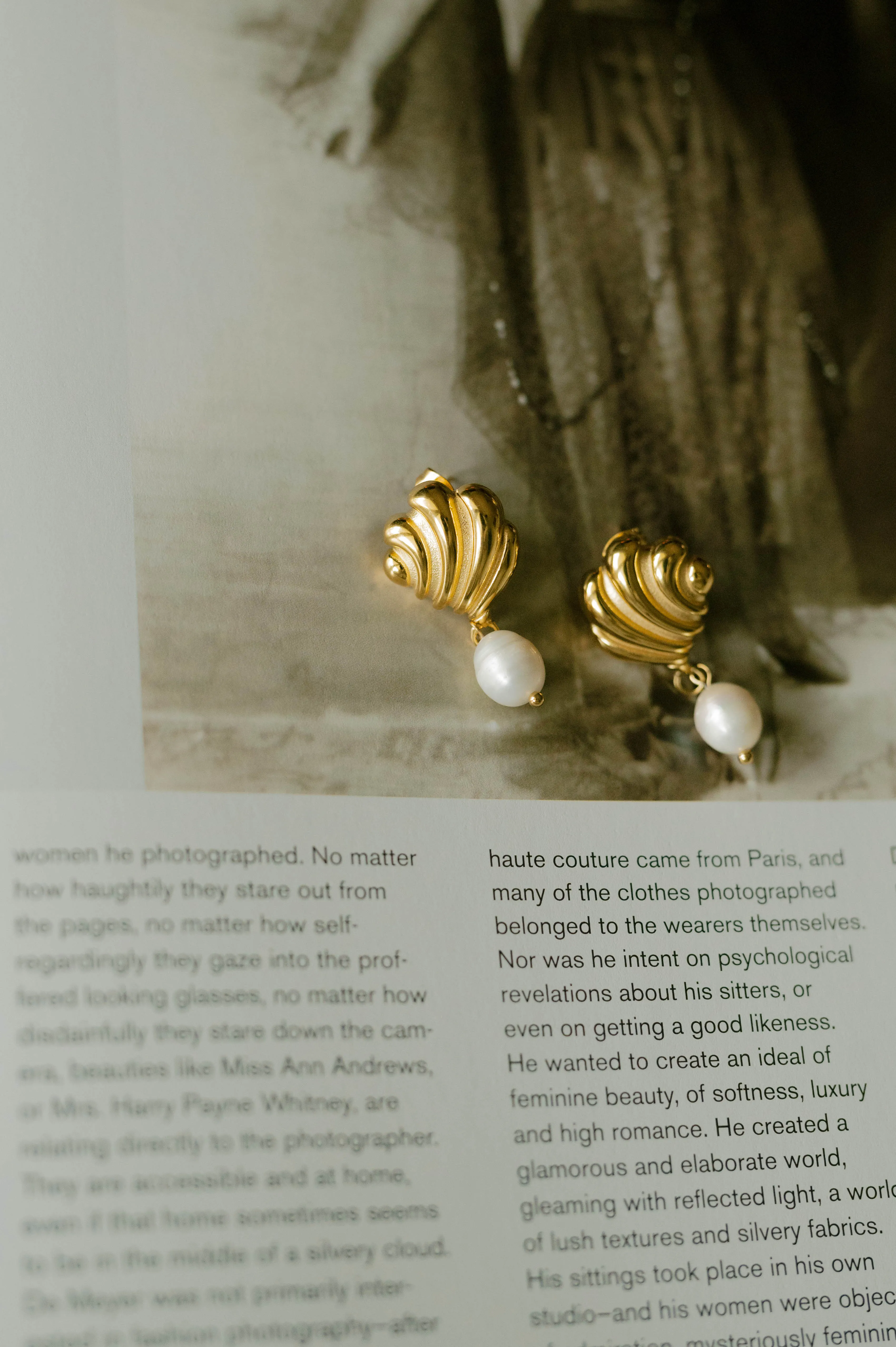 Shell & Pearl Drop Earrings sold by Bibi & Kim