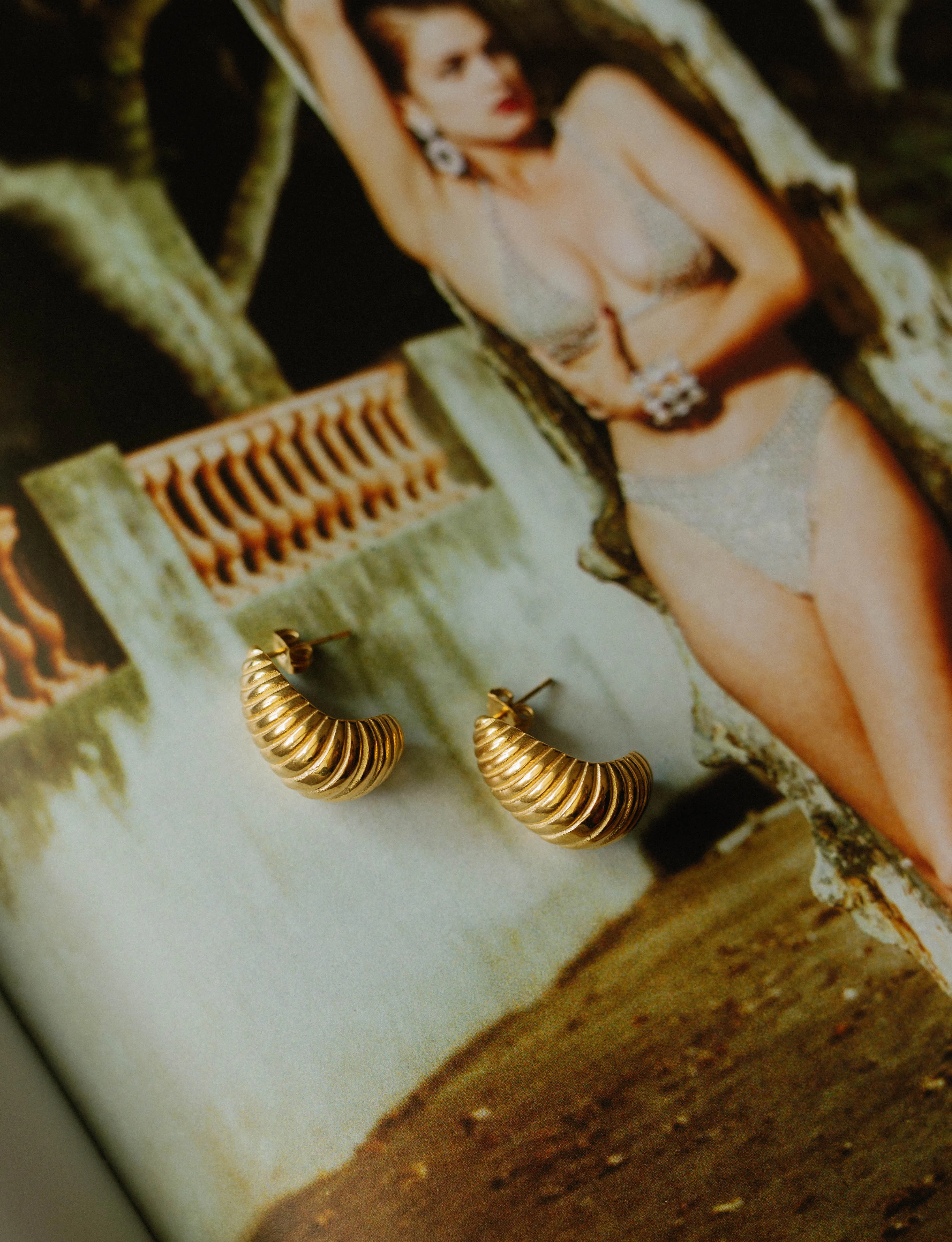 Ribbed Dome Hoops sold by Bibi & Kim