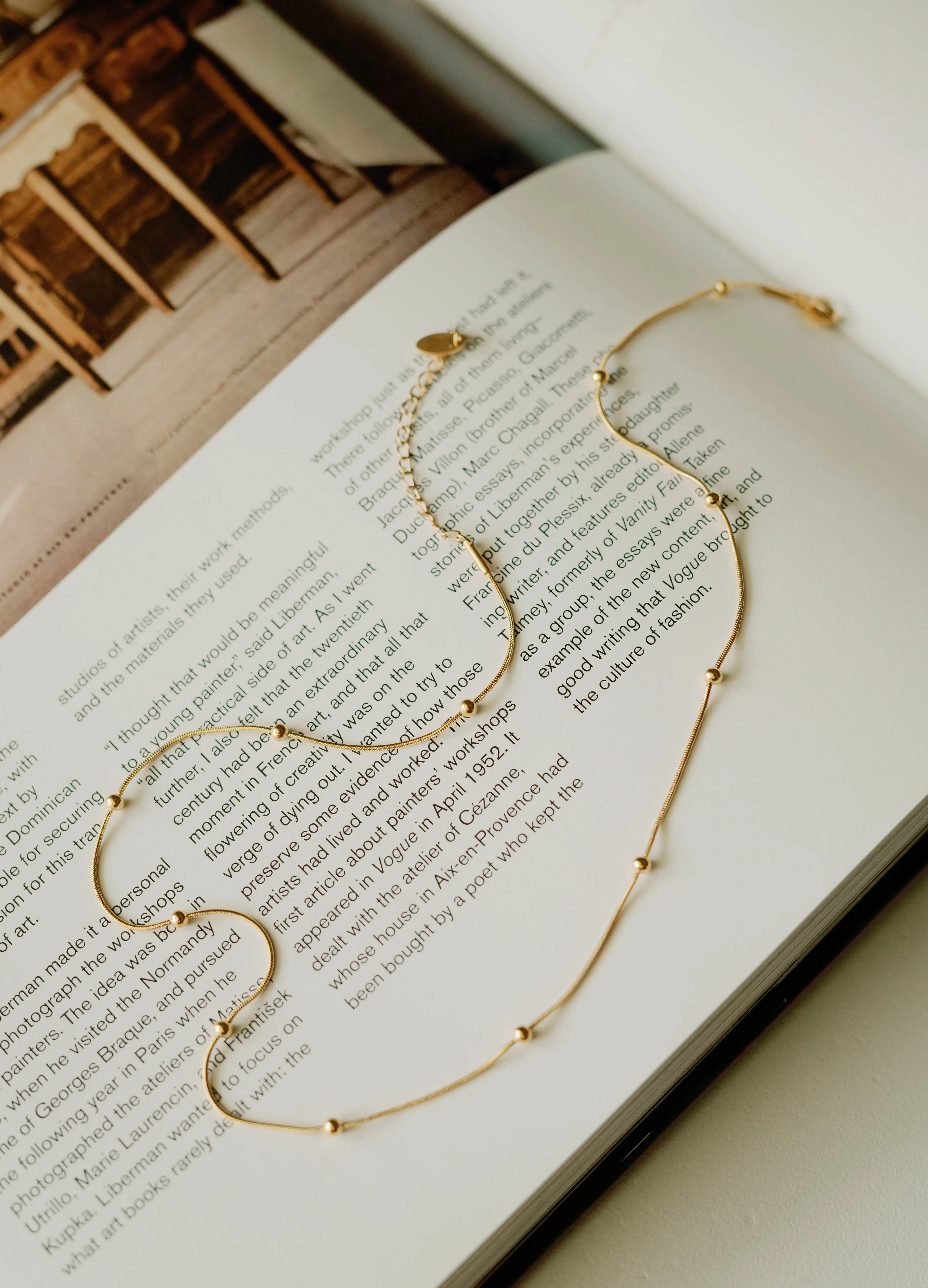 Beaded Snake Chain Necklace – Gold sold by Bibi & Kim