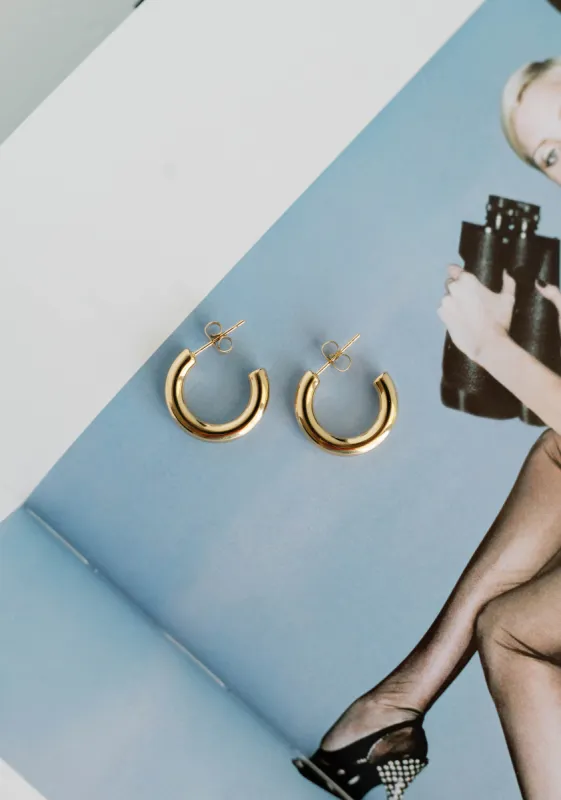 Mini C Hoops – 2cm (Gold) sold by Bibi & Kim