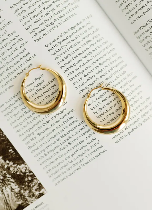 Statement Hoops – 38mm (Gold) sold by Bibi & Kim