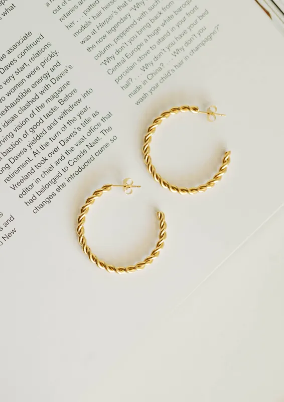 Twisted Hoop Earrings – 37mm sold by Bibi & Kim