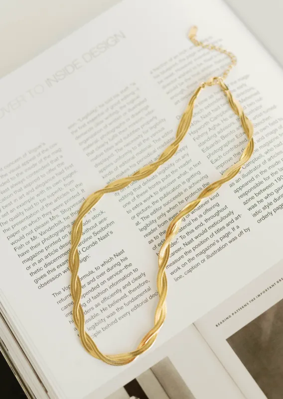 Twisted Double Snake Chain Necklace sold by Bibi & Kim