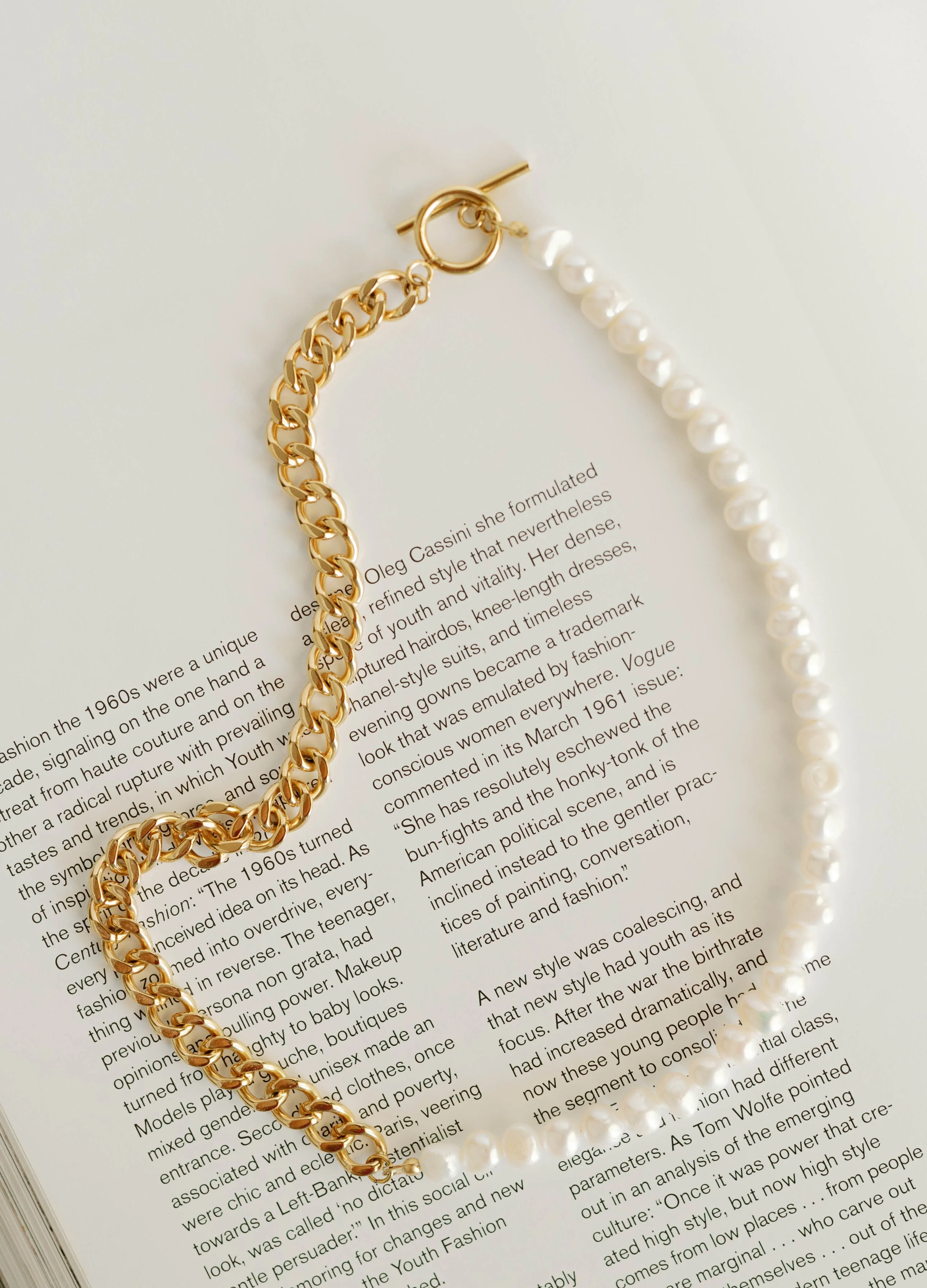 Cuban & Freshwater Pearl Necklace sold by Bibi & Kim