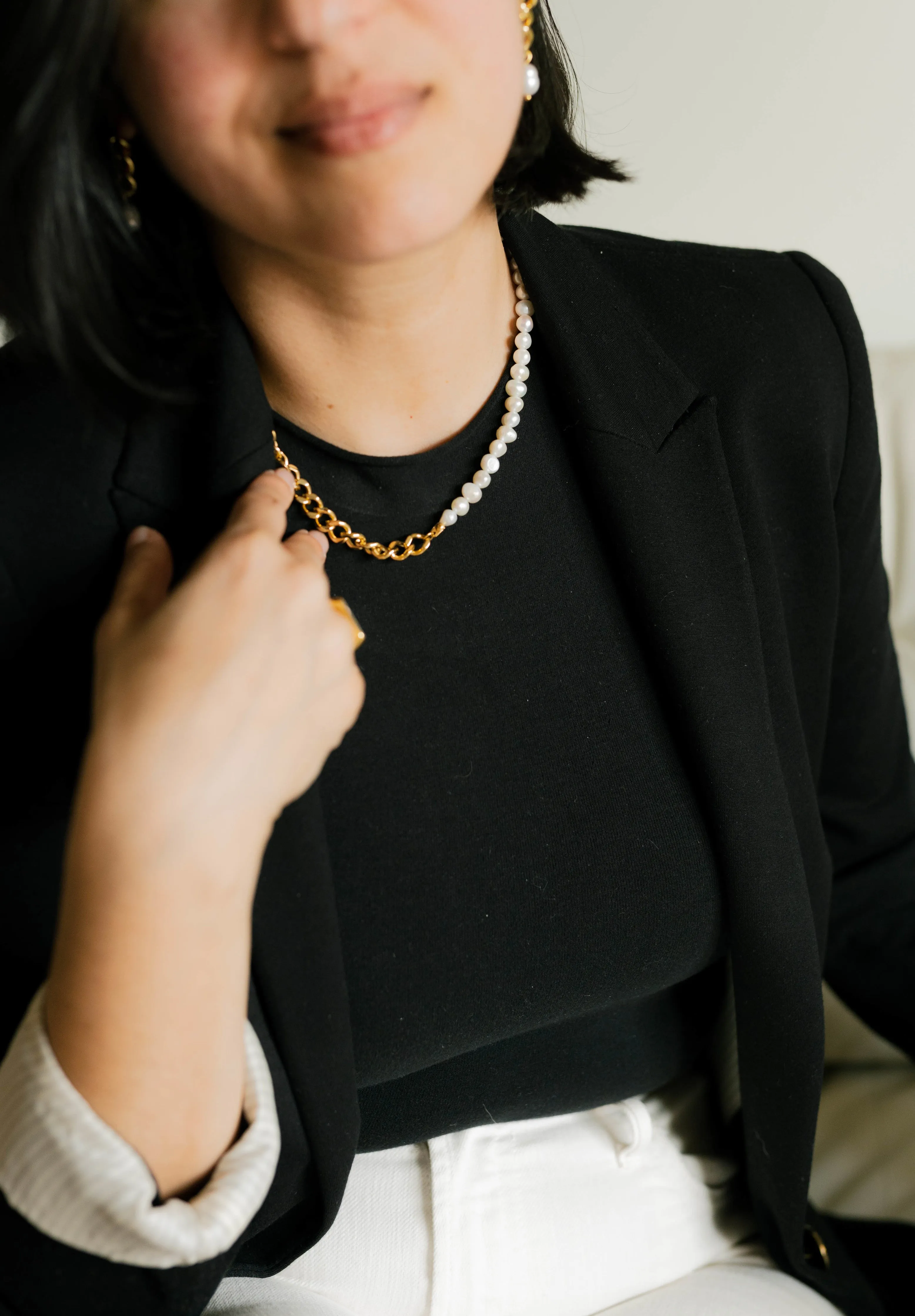 Cuban & Freshwater Pearl Necklace sold by Bibi & Kim product image thumbnail 2