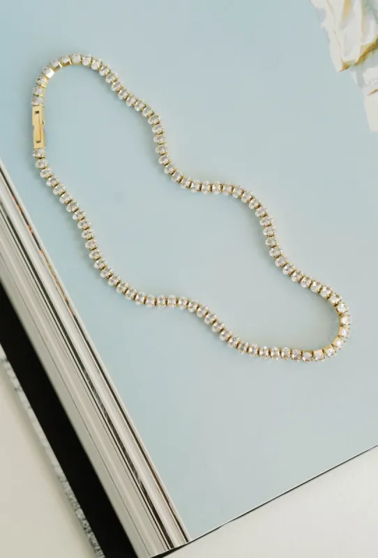 White CZ Tennis Necklace sold by Bibi & Kim