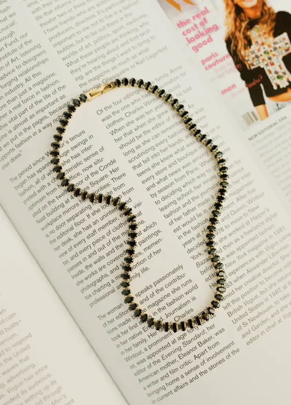 Black CZ Tennis Necklace sold by Bibi & Kim