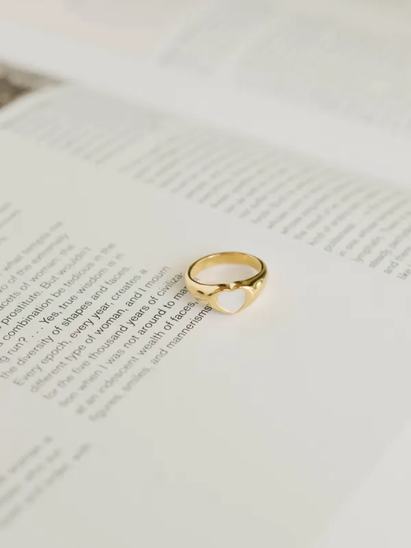 Heart Ring – Mother of Pearl sold by Bibi & Kim