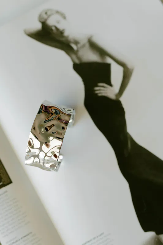 Hammered Cuff Bracelet – Silver sold by Bibi & Kim
