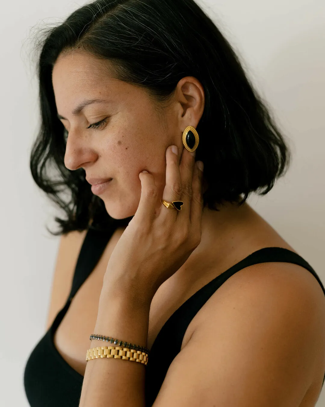 Marquise Studs – Black Agate sold by Bibi & Kim product image thumbnail 2