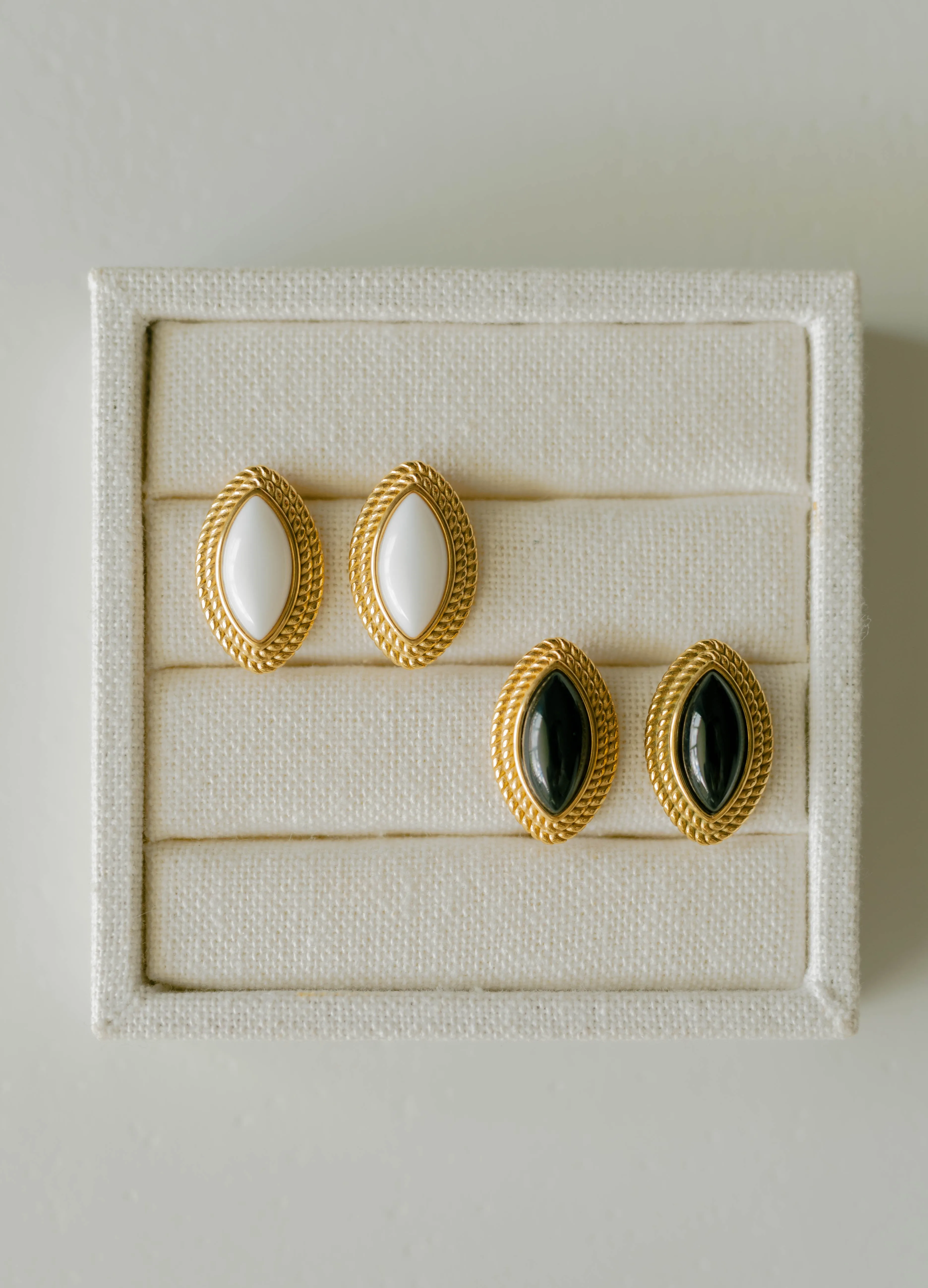 Marquise Studs – White Agate sold by Bibi & Kim product image thumbnail 2