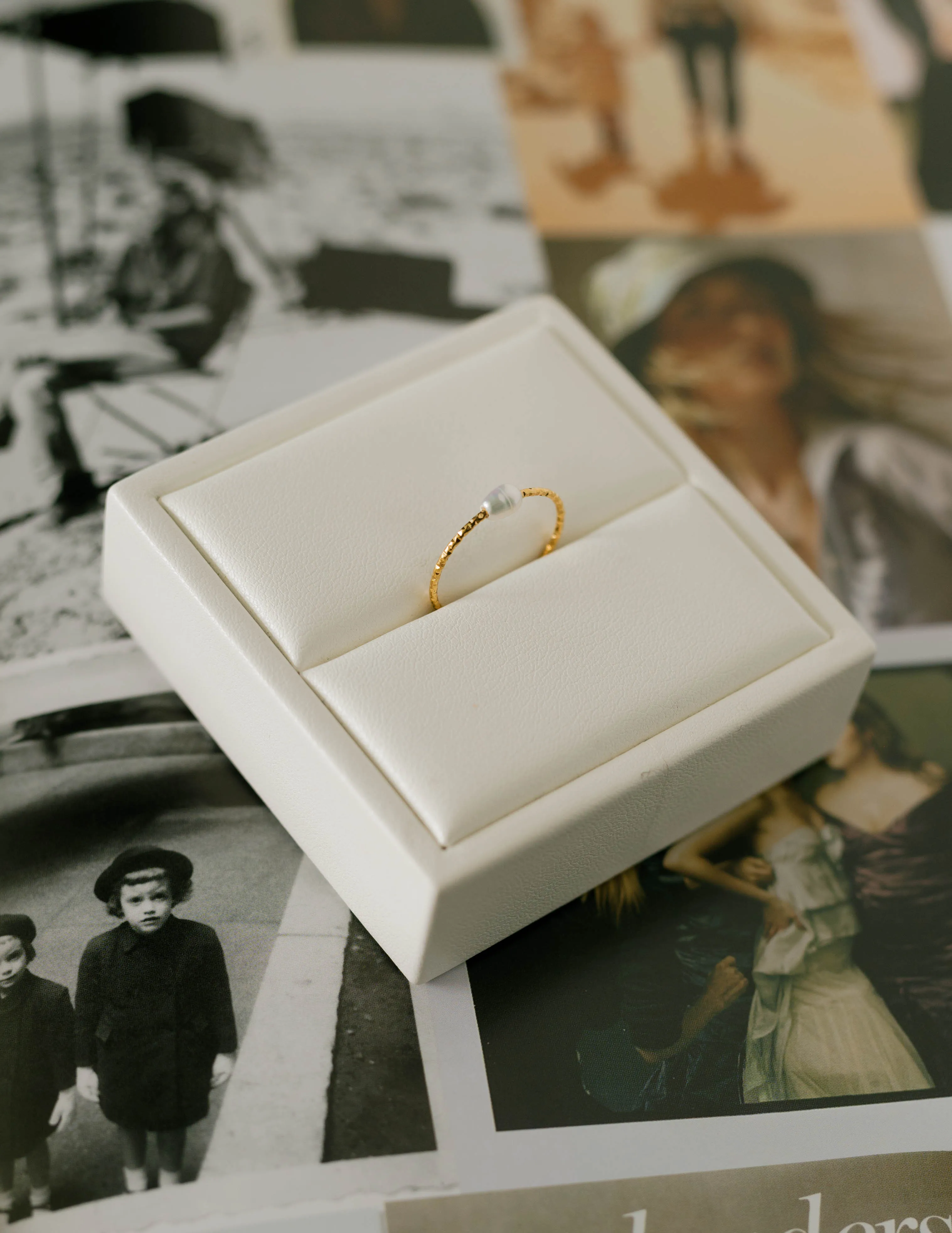 Dainty Pearl Bead Ring sold by Bibi & Kim