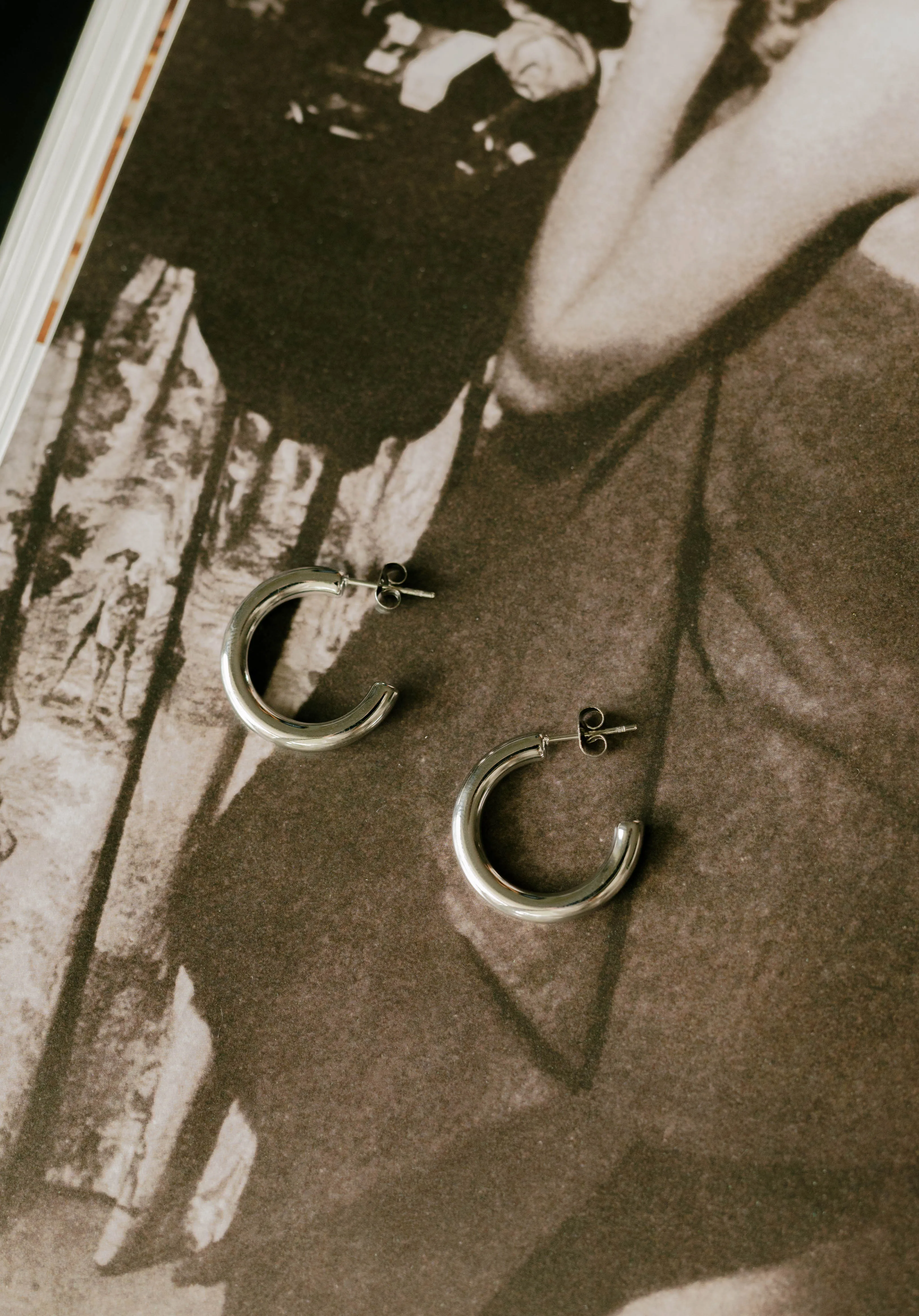 Bold C Hoops – 2.5cm (Silver) sold by Bibi & Kim