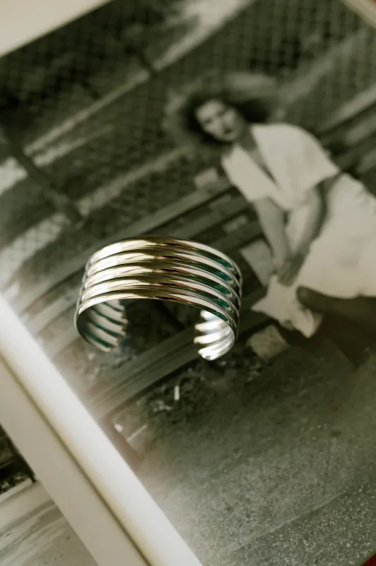 Ridged Cuff Bracelet – Silver sold by Bibi & Kim