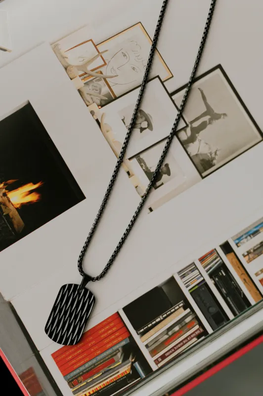 Dog Tag Necklace – Black sold by Bibi & Kim