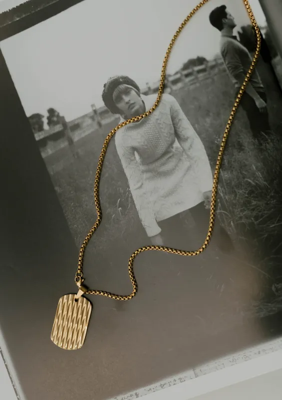 Dog Tag Necklace – Gold sold by Bibi & Kim