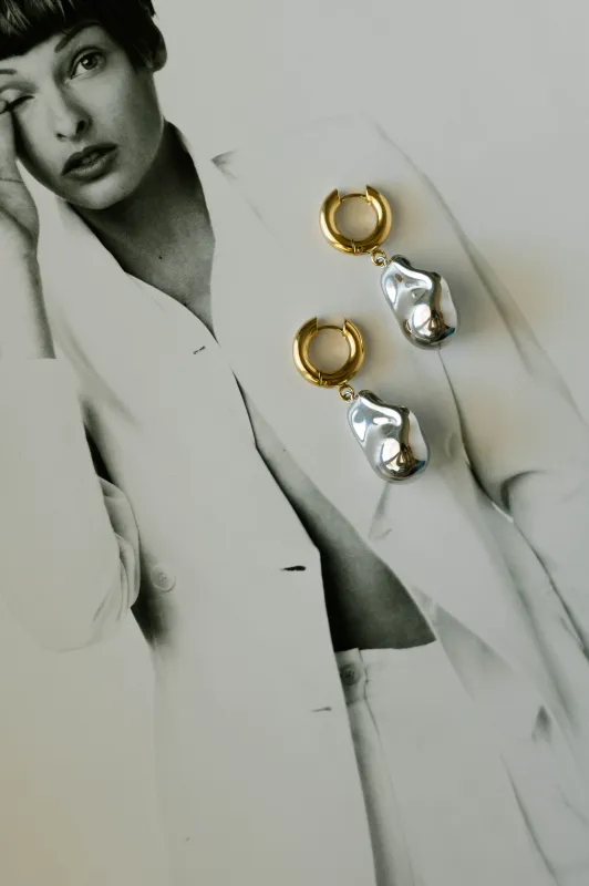 Molten Drop Earrings – Mixed Metal sold by Bibi & Kim