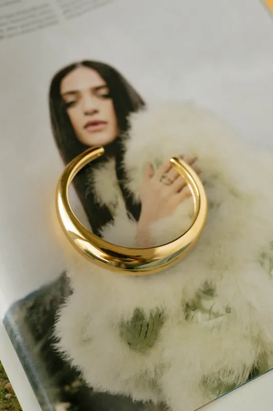 Sculpted Cuff Bracelet – Gold sold by Bibi & Kim