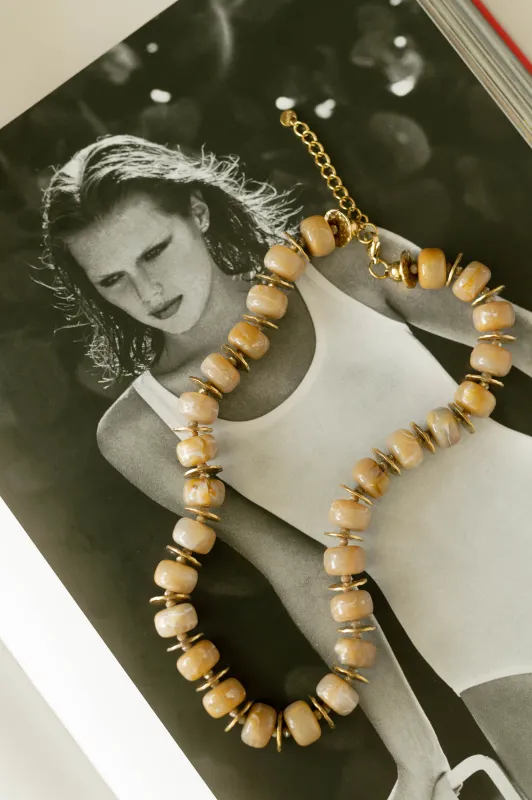 Textured Bead Necklace – Caramel made by Bibi & Kim