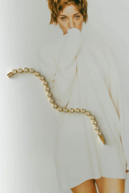 Bezel Tennis Bracelet – White CZ sold by Bibi & Kim