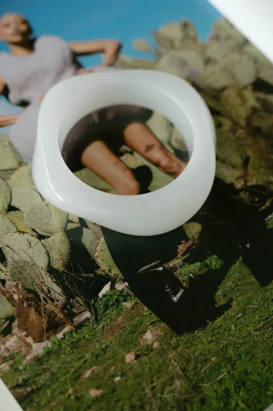 Sculpted Resin Bangle – Frost Clear sold by Bibi & Kim