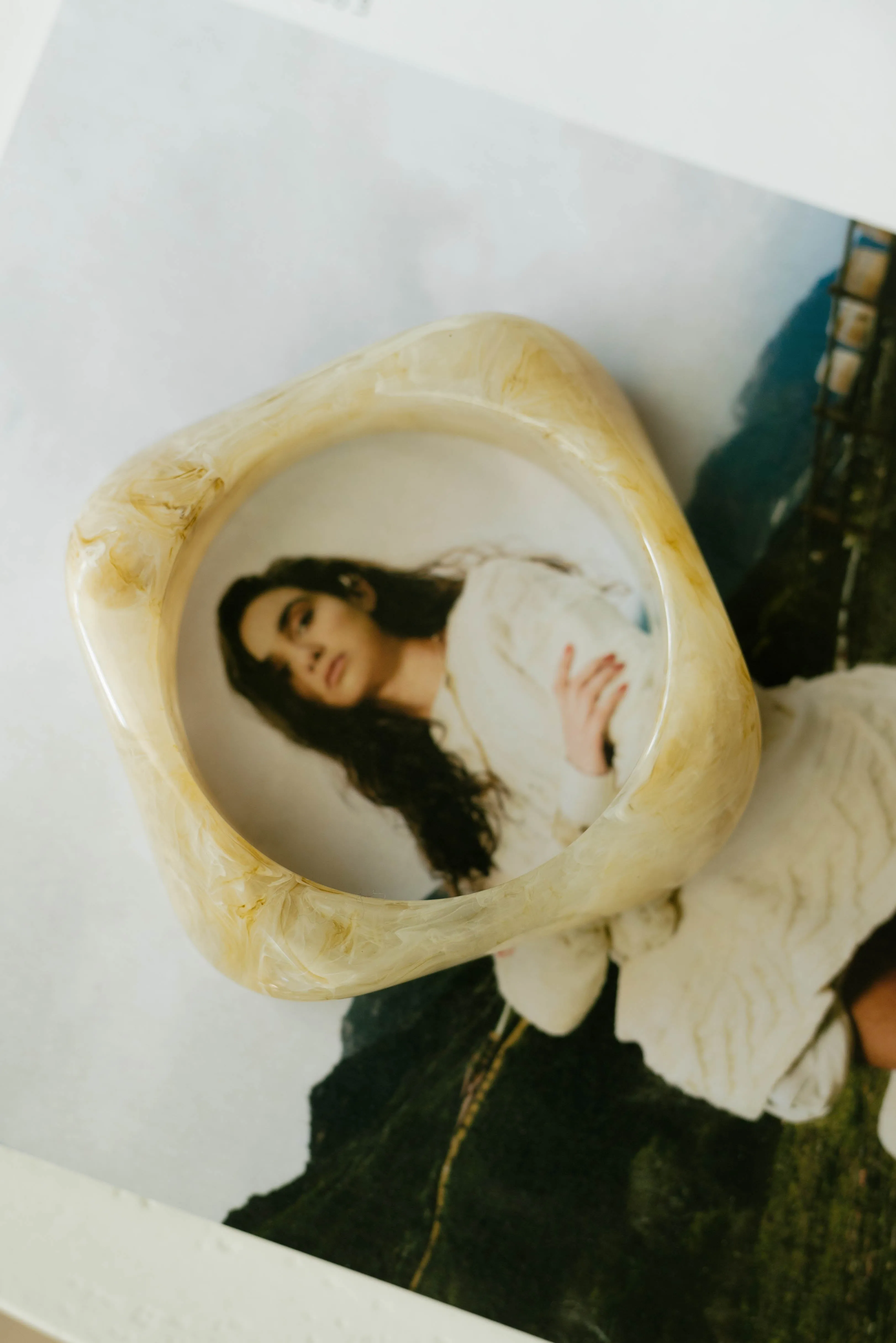 Sculpted Resin Bangle – Honey Swirl sold by Bibi & Kim