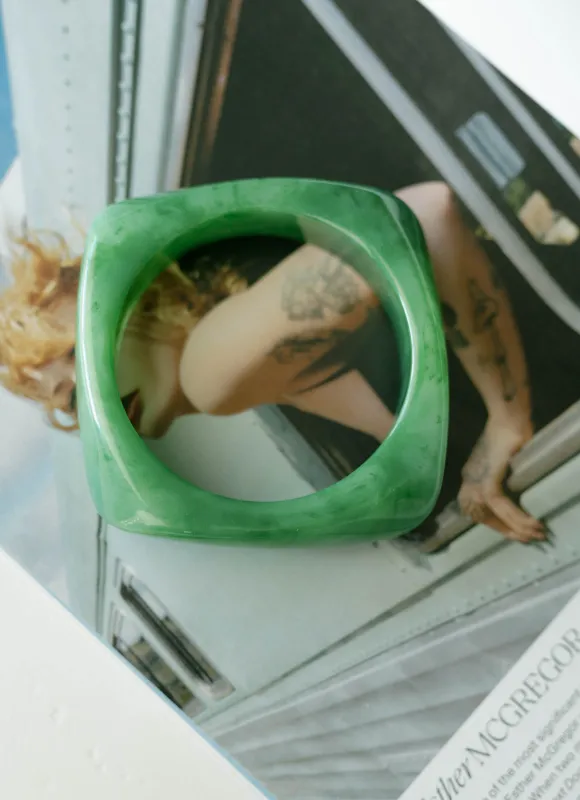 Sculpted Resin Bangle – Jade Green sold by Bibi & Kim