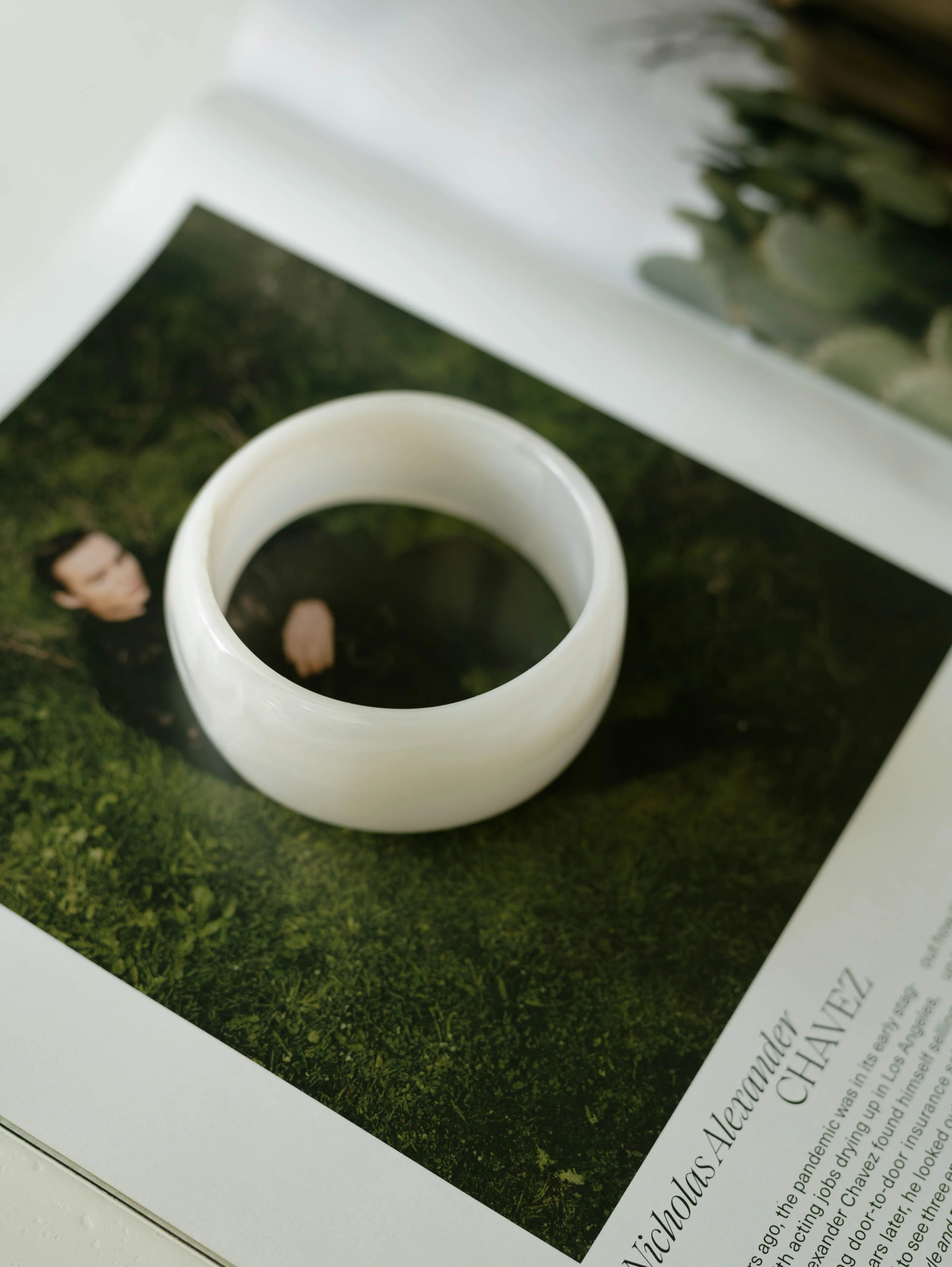 Sculpted Resin Bangle – Ivory Cloud sold by Bibi & Kim